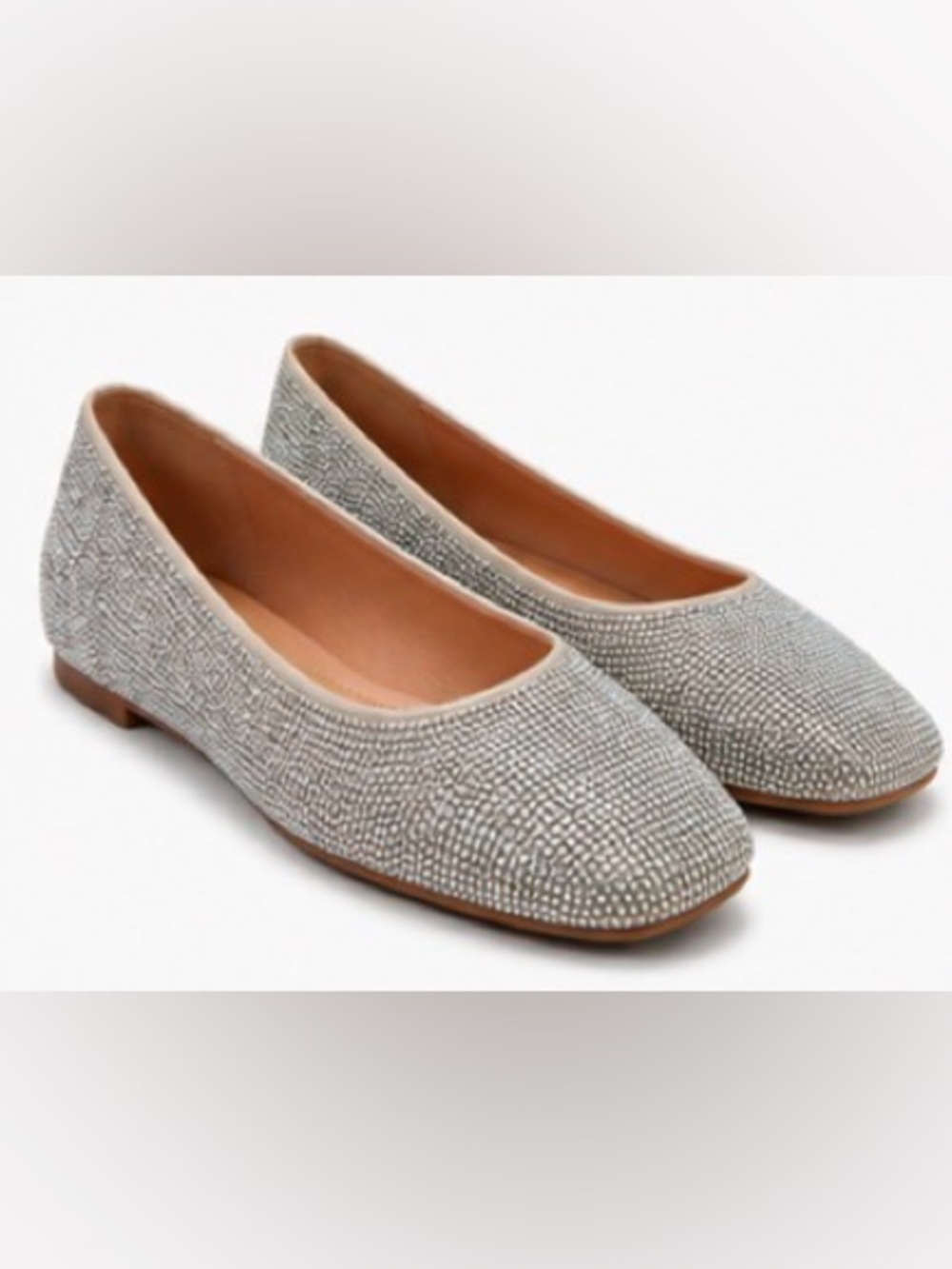 I.N.C. International Concepts Silver Rhinestone Square-Toe Ballet Flats